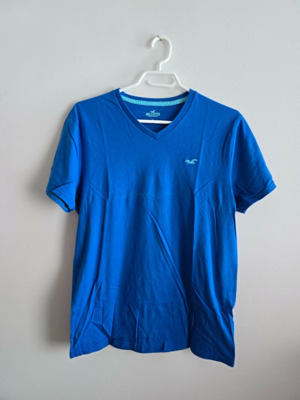 Hollister Men's Blue V-neck T-Shirt